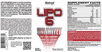 Nutrex Lipe 6 Unlimited Fruit Punch - supplement