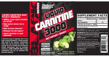 Nutrex Research Black Series Liquid Carnitine 3000 Green Apple - supplement