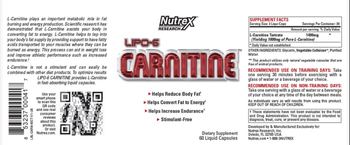 Nutrex Research Basix Series Lipo-6 Carnitine - supplement