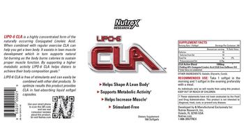 Nutrex Research Lipo-6 CLA - these statements have not been evaluated by the food and drug administration this product is not int