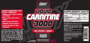 Nutrex Research Black Series Liquid Carnitine 3000 Berry Blast - supplement