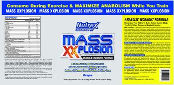 Nutrex Research Mass XXplosion Anabolic Workout Formula Grape - supplement
