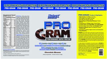 Nutrex Research Pro Gram Performance Super Protein Chocolate Mousse - supplement