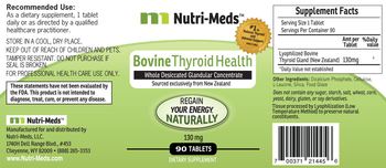 Nutri-Meds Bovine Thyroid Health - supplement