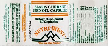 Nutri-West Black Currant Seed Oil Capsules - supplement