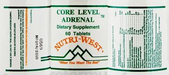 Nutri-West Core Level Adrenal 60 Tablets - supplement