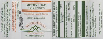 Nutri-West Functional Health Series Methyl B-12 Lozenges - supplement