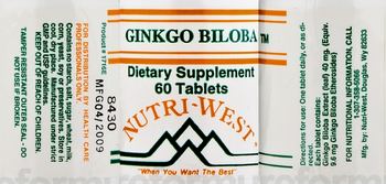 Nutri-West Ginkgo Biloba - supplement