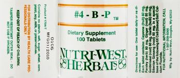 Nutri-West Herbals #4 - B -P - supplement
