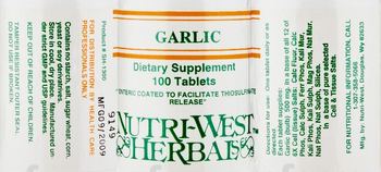 Nutri-West Herbals Garlic - supplement