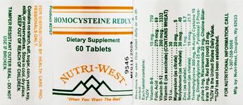 Nutri-West Homocysteine Redux - supplement