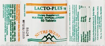 Nutri-West Lacto-Plus 60 Tablets - supplement