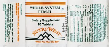 Nutri-West Whole System Fem-H - supplement