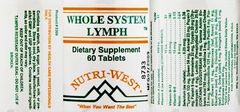 Nutri-West Whole System Lymph - supplement