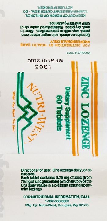 Nutri-West Zinc Lozenge - supplement