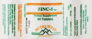 Nutri-West Zinc-S - supplement
