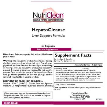 NutriClean HepatoCleanse Liver Support Formula - supplement