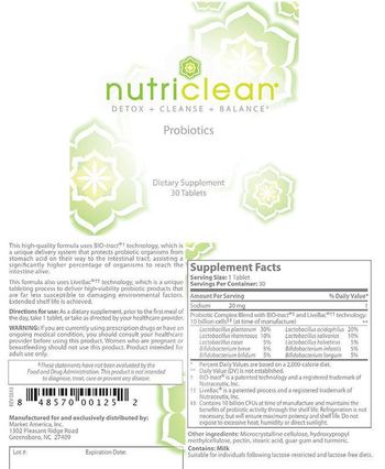 NutriClean Probiotics - supplement