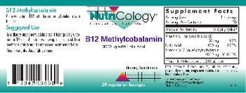 NutriCology B12 Methylcobalamin 3000 mcg with Folic Acid - supplement
