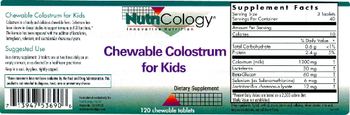 NutriCology Chewable Colostrum For Kids - supplement