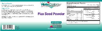 NutriCology Flax Seed Powder - supplement
