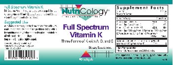 NutriCology Full Spectrum Vitamin K - supplement
