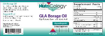 NutriCology GLA Borage Oil - supplement