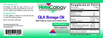 NutriCology GLA Borage Oil - supplement