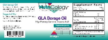 NutriCology GLA Borage Oil - supplement