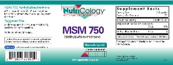 NutriCology MSM 750 Methylsulfonylmethane - supplement