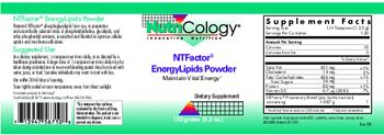 NutriCology NTFactor EnergyLipids Powder - supplement