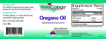 NutriCology Oregano Oil - supplement