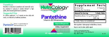 NutriCology Pantethine - supplement
