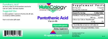 NutriCology Pantothenic Acid - supplement