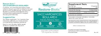 NutriCology Restore-Biotic Saccharomyces Boulardii - supplement