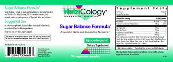 NutriCology Sugar Balance Formula - supplement