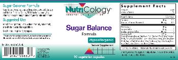 NutriCology Sugar Balance Formula - supplement