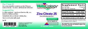 NutriCology Zinc Citrate 25 - supplement