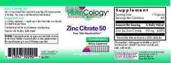 NutriCology Zinc Citrate 50 - supplement