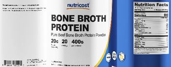 Nutricost Bone Broth Protein 20 g Unflavored - supplement