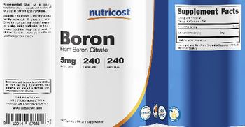 Nutricost Boron 5 mg - supplement