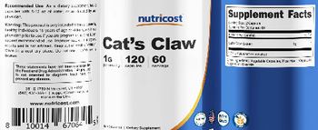 Nutricost Cat's Claw 1 g - supplement