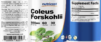 Nutricost Coleus Forskohlii 500 mg - supplement