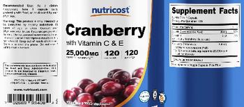 Nutricost Cranberry with Vitamin C & E - supplement