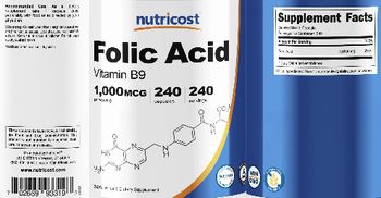 Nutricost Folic Acid 1000 mcg - supplement
