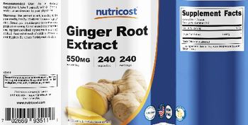 Nutricost Ginger Root Extract 550 mg - supplement