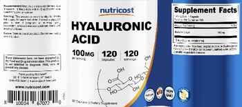 Nutricost Hyaluronic Acid 100 mg - supplement