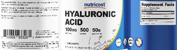 Nutricost Hyaluronic Acid 100 mg Unflavored - supplement