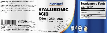 Nutricost Hyaluronic Acid 100 mg - supplement