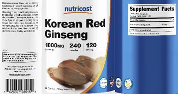 Nutricost Korean Red Ginseng 1000 mg - supplement